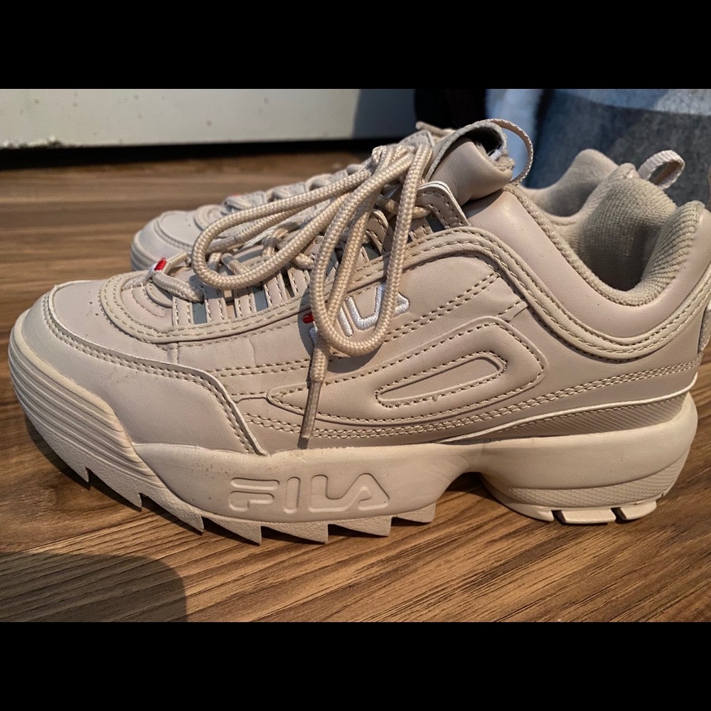 Beige Chunky Fila Sneakers
